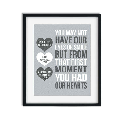 Canary Road Personalized You Had Our Hearts Adoption Print | Adoption Gift | Gotcha Gift | Gotchya Day | Adoptive