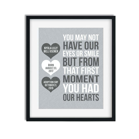 Canary Road Personalized You Had Our Hearts Adoption Print | Adoption Gift | Gotcha Gift | Gotchya Day | Adoptive
