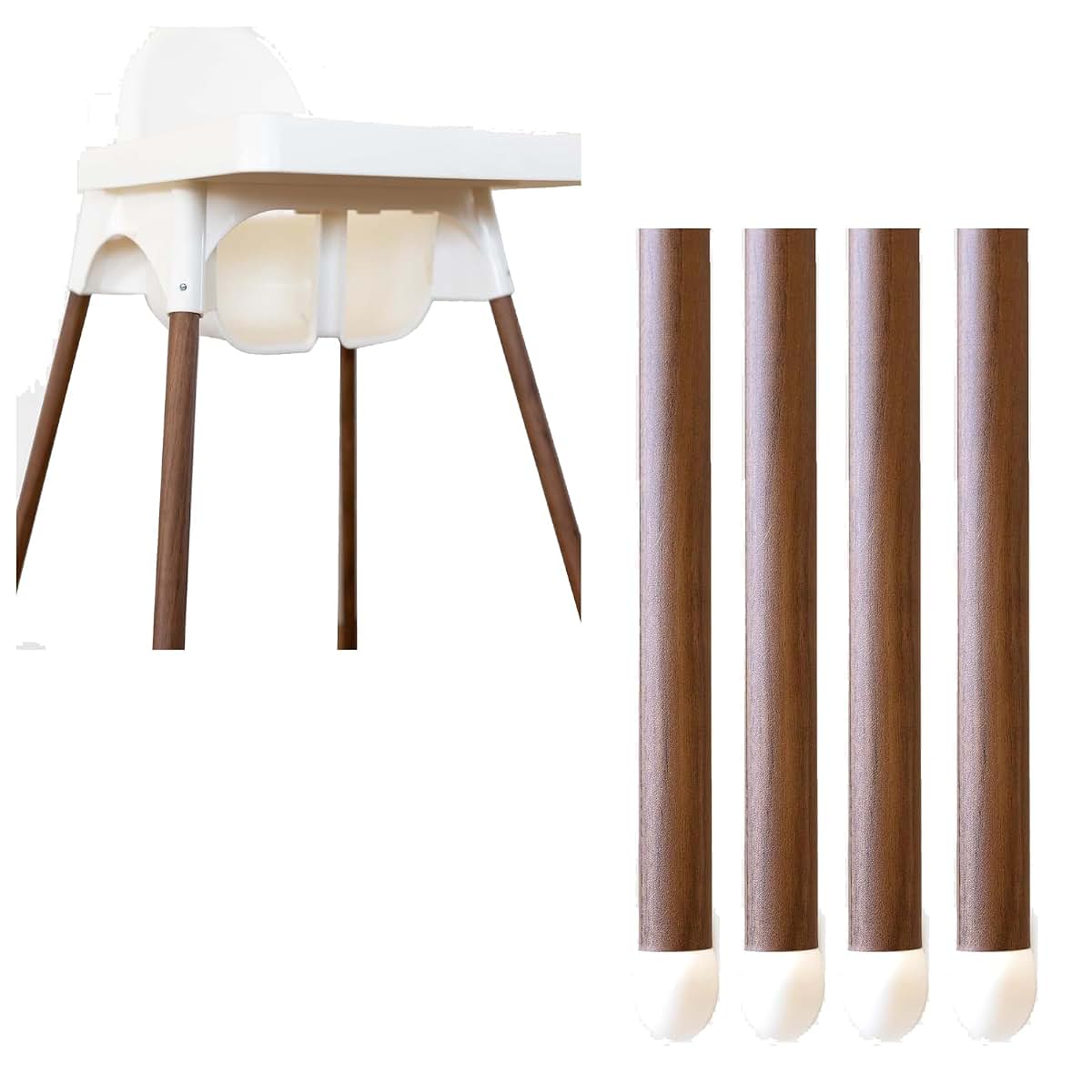 YYRZZ Bamboo Style Highchair Adhesive Strips, 4 Pcs, Compatible with IKEA Antilop Highchair, Coconut Wood Pattern