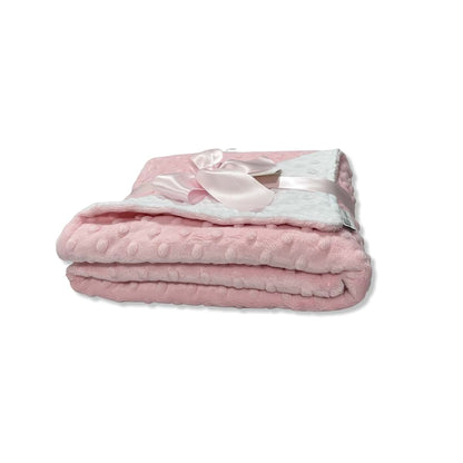 MEG Original Pink and White Minky Dot Baby Blanket