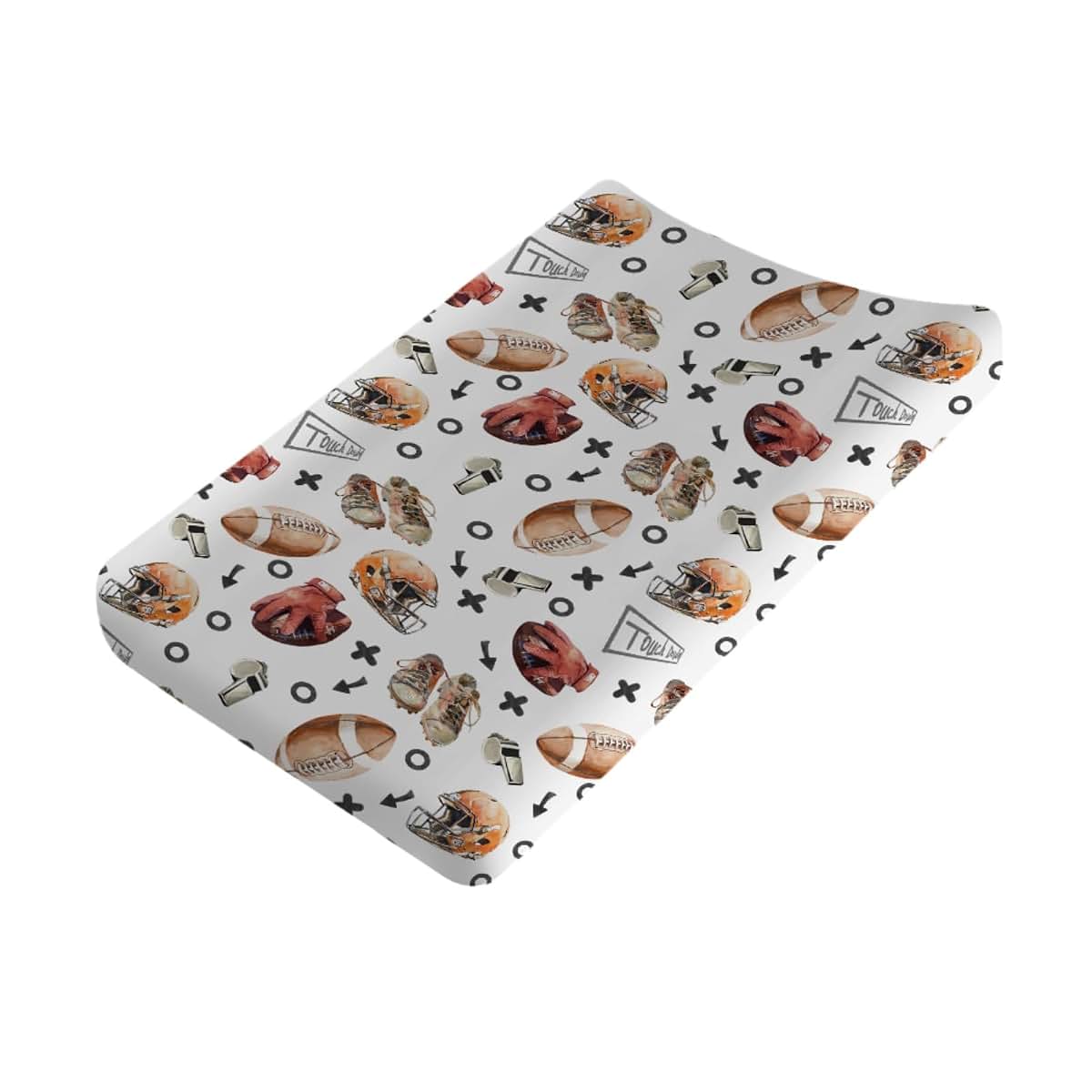 KASTLEE Watercolor American Football Baby Changing Pad Cover, 32 x 16 Inch