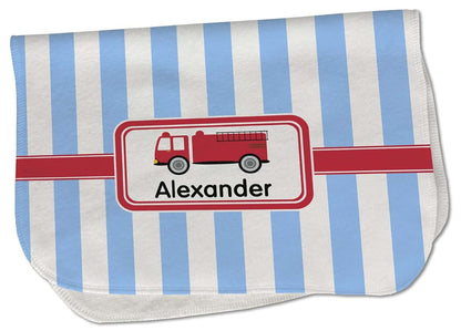 Baby Milano Personalized Firetruck Burp Cloth Fleece With Name Or Text