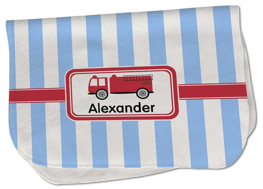 Baby Milano Personalized Firetruck Burp Cloth Fleece With Name Or Text