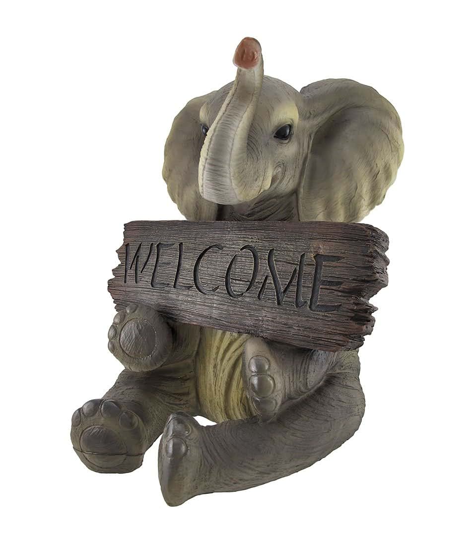 Things2Die4 Pachy Princess Baby Elephant Welcome Sign Resin Statue