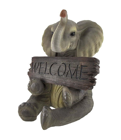 Things2Die4 Pachy Princess Baby Elephant Welcome Sign Resin Statue