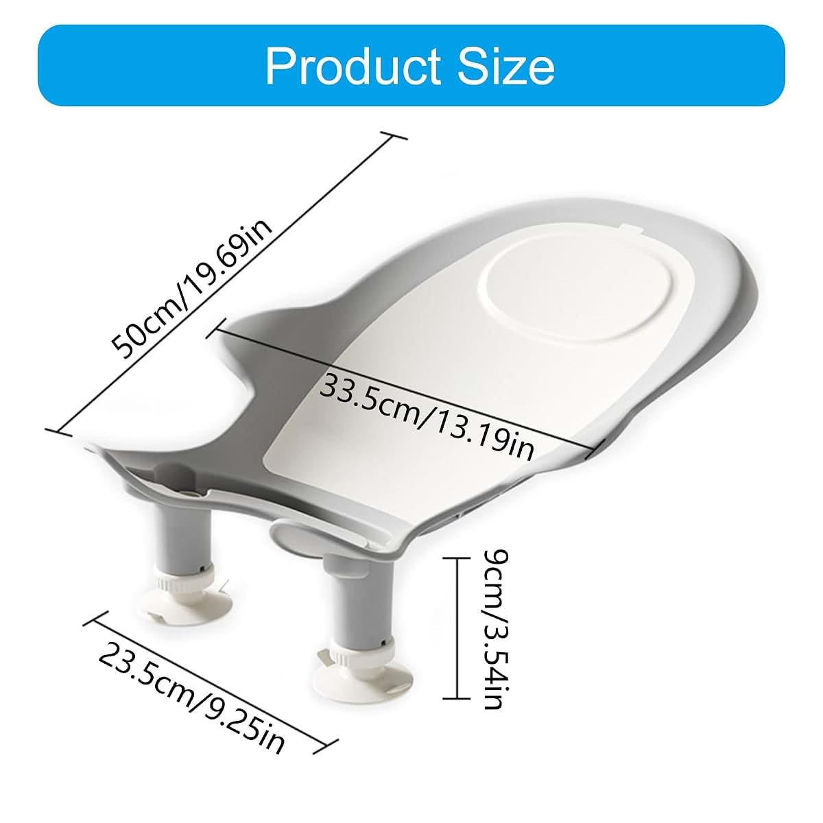 Nawwgy Portable Baby Bath Aid Multifunctional Infant Bath Basin Adjustable Gray (photo 4)