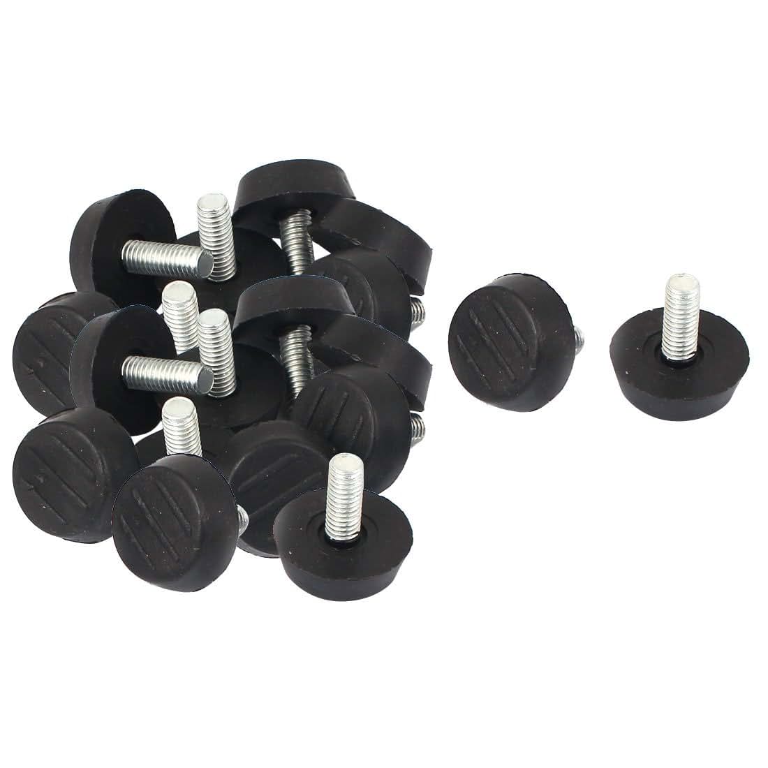 Ruilogod M6x15mm Threaded Leveling Foot For Furniture, 20 Pack