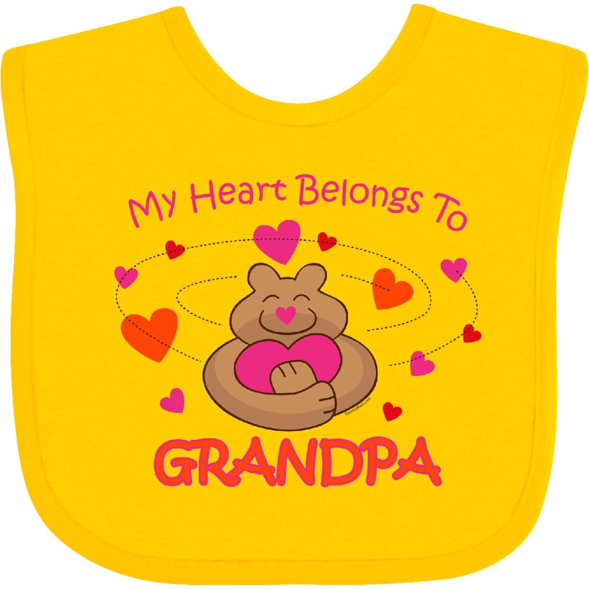 Inktastic Heart Belongs To Grandpa Baby Bib