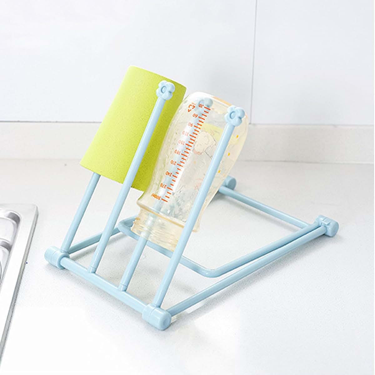 SUNGOOYUE Clothes Drying Rack, PP Folding Towel Drying Rack with Vertical Washcloth Holder, Portable Dish Cloth Storage (photo 4)