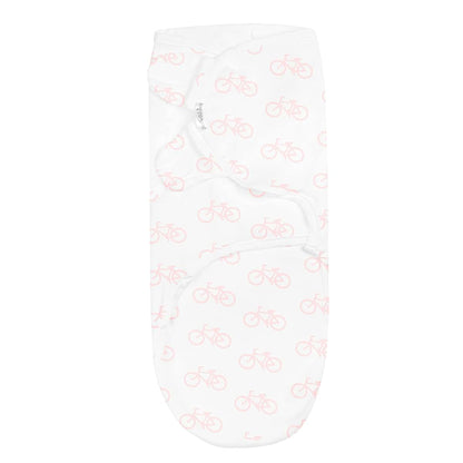 BaeBae Goods Pink Bicycles Swaddle Blanket Wrap S/M for Girls 0-3 Months