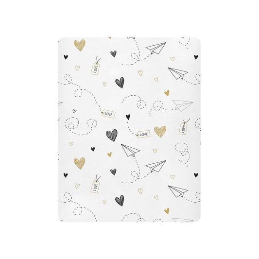 BabyOneStop Paper Airplane White Baby Crib Sheets With Elastic Fit
