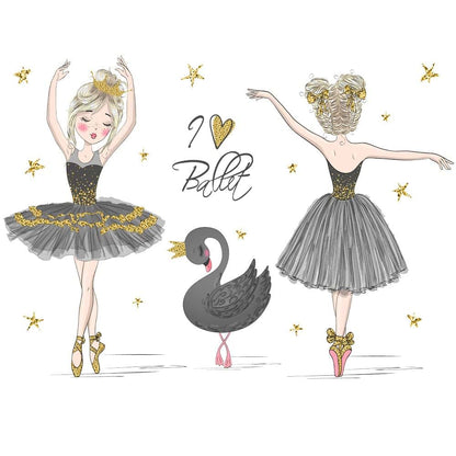 Pinenjoy Ballet Dancing Girl Wall Decals Removable Vinyl Stickers