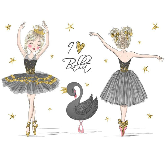 Pinenjoy Ballet Dancing Girl Wall Decals Removable Vinyl Stickers