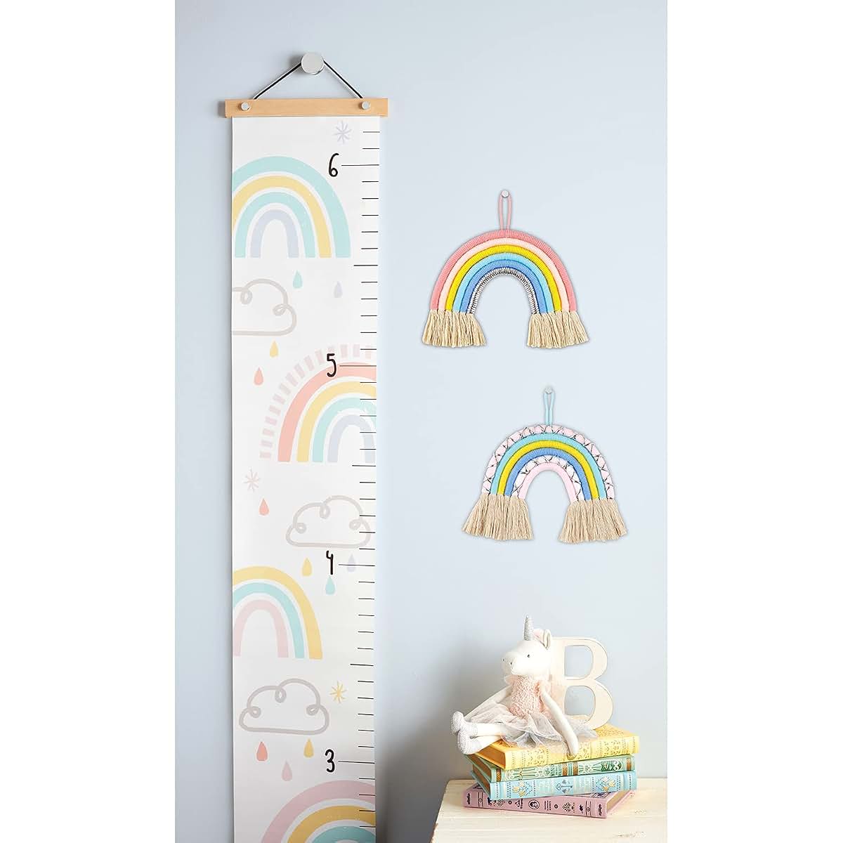 Stephan Baby Rainbow Collection Macrame Wall Hanging, Pastel Rainbow