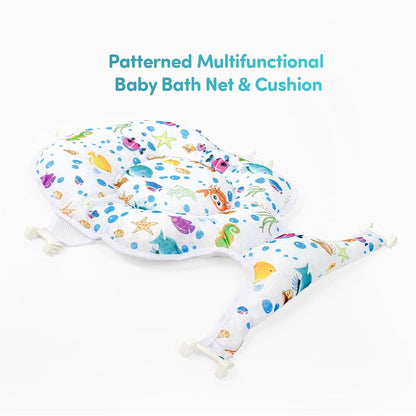LTS Tekstil Multifunctional Baby Bath Net with Cushion, Adjustable 5 Point Seat