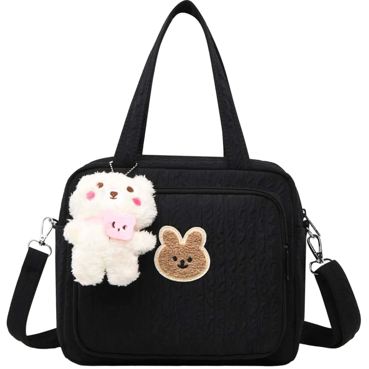 Joygoodta Large Capacity Diaper Bag Tote With Plush Doll And Adjustable Strap