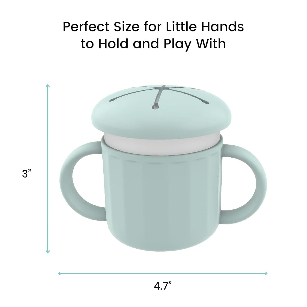 Lulyboo Stainless Steel Snack Cup with Handles Spill Resistant Toddler Snack Container