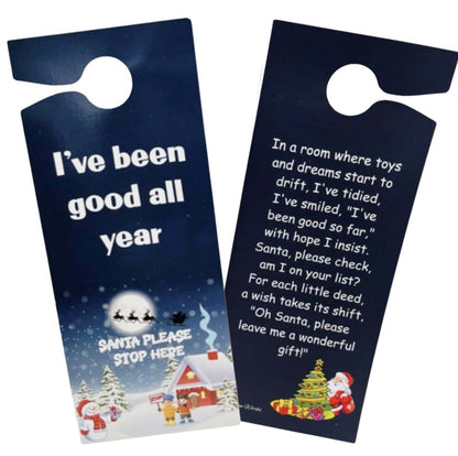 Santa Please Stop Here Door Hanger Sign Set of 2 Christmas Decor