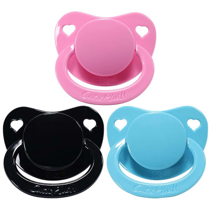 CutiePlusU Large Pacifier Big Shield 3 Pack In Pink, Blue, And Black