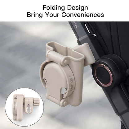 Foldable 2-in-1 Stroller Cup and Phone Holder with Adjustable Clamp