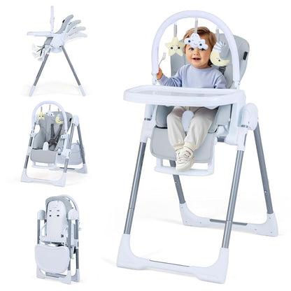 Honey Joy High Chair with Adjustable Seat and Storage Wheels