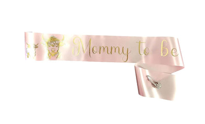 Amy's Bubbling Boutique Highland Cow Baby Shower Mommy Daddy Sash Pins (photo 3)
