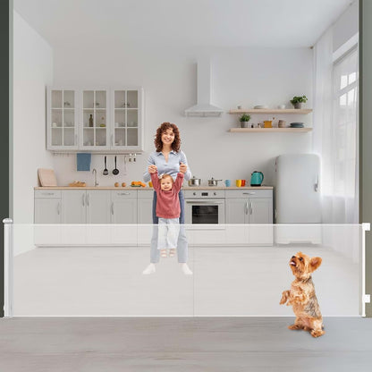 Neatki 190-Inch Retractable Baby & Dog Gate, Double Lock (White)