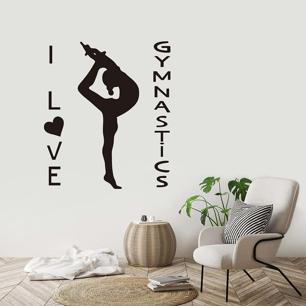 YOYOYU Art Home Decor I Love Gymnastics Dance Yoga Wall Sticker