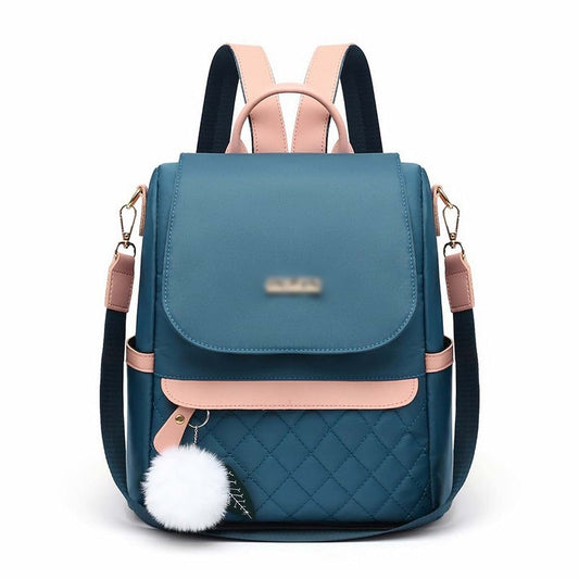 TAPIVA Backpacks Fashion Nylon Solid Color Women Shopping Backpack Anti-Theft Travel Bag School Bags Bookbag (Color :