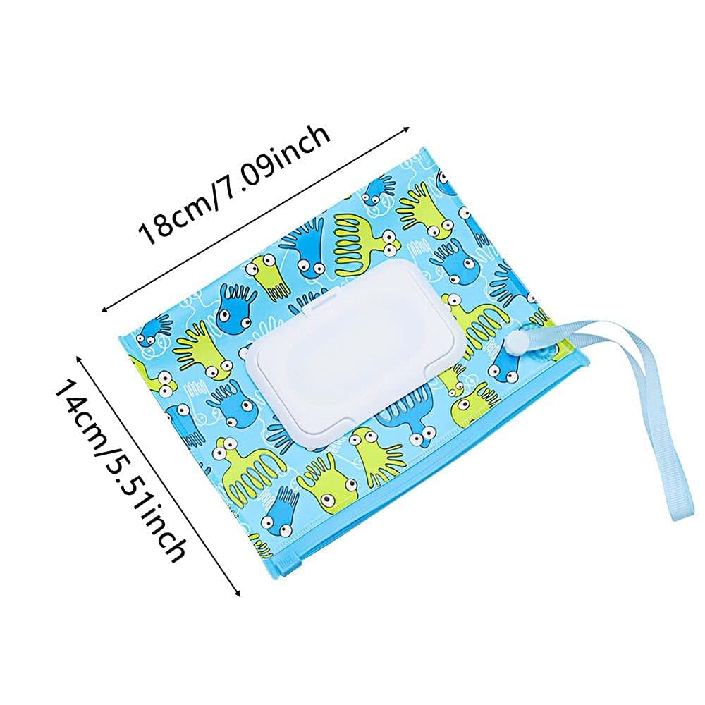 HomeSoGood 4-Piece Portable Wet Wipes Bag Pouch with Snap Strap