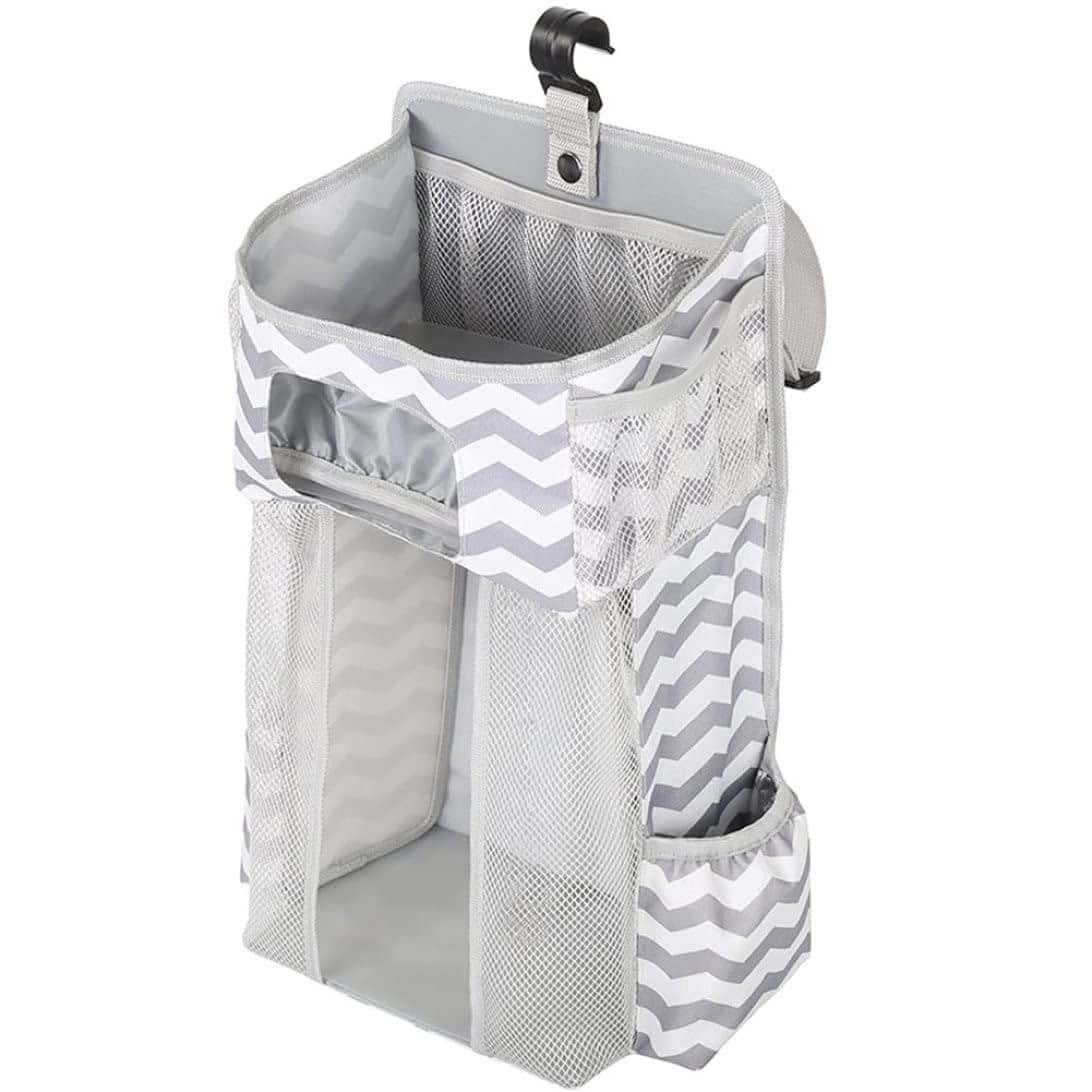Pineeseatile Baby Nursery Organizer Hanging Crib Diaper Holder