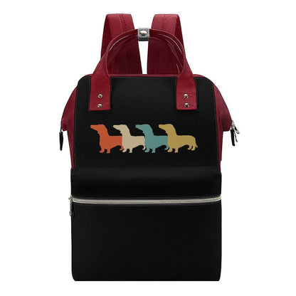 Vintage Dachshund Diaper Bag Backpack Waterproof Travel Daypack