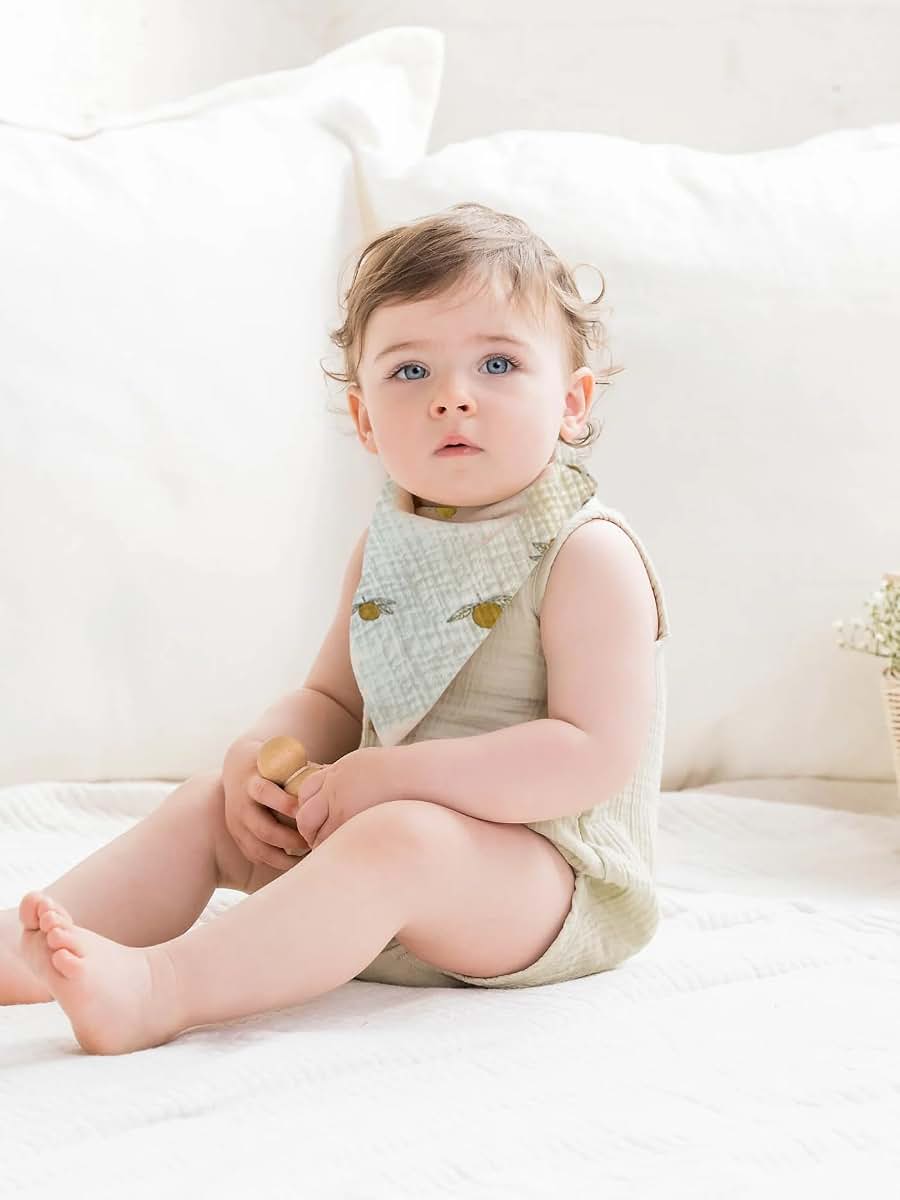 SnD Plus Muslin Cotton Triangle Baby Bibs 5 Pack (Mix, 0-36 Months) (photo 4)