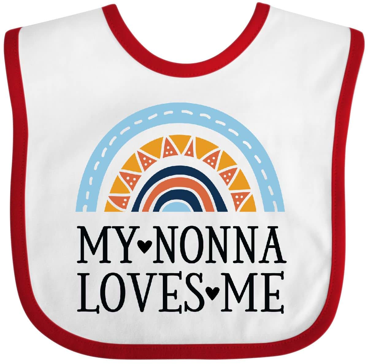 inktastic My Nonna Loves Me Rainbow Baby Bib