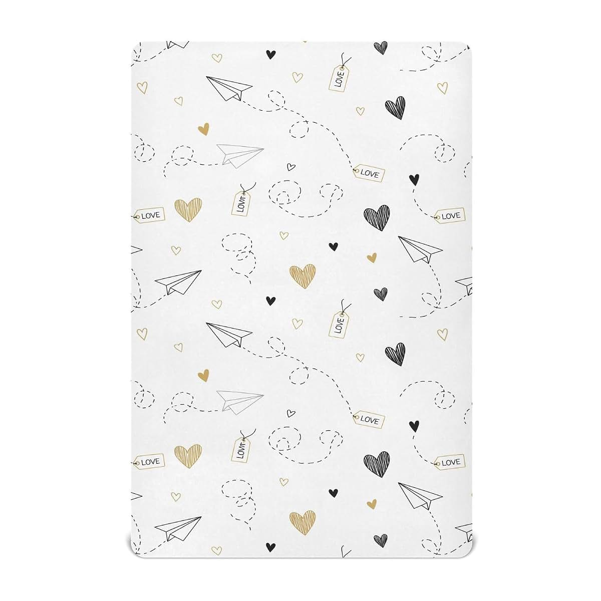BabyOneStop Paper Airplane White Baby Crib Sheets With Elastic Fit