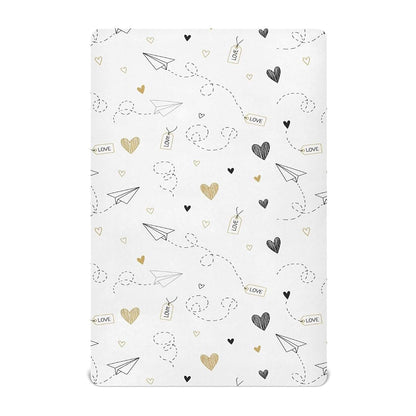 BabyOneStop Paper Airplane White Baby Crib Sheets With Elastic Fit
