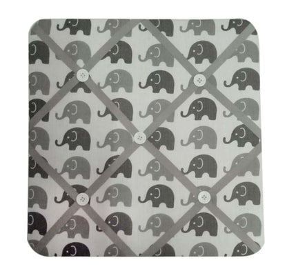 Bacati Elephants Fabric Memory Photo Bulletin Board
