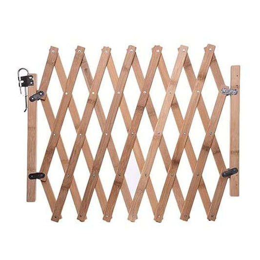 HYROOY Wooden Pet Gate for Dogs 18.6 Inch Tall Retractable Dog Gate for The House Doorway Stairs Maximum Width 43 Inch