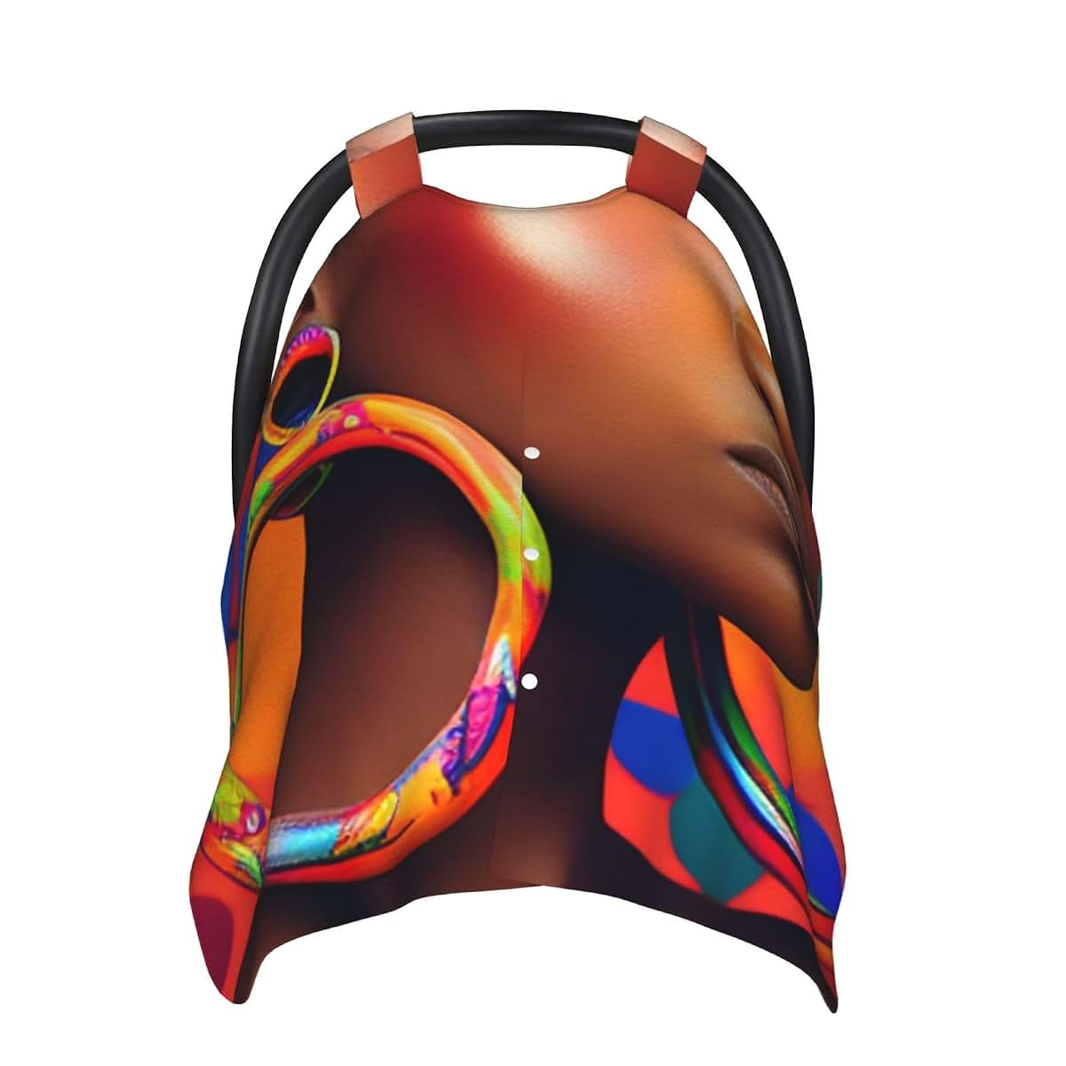 Uvwxyzabc Baby Car Seat Canopy And Nursing Cover With African American Art Design (photo 2)