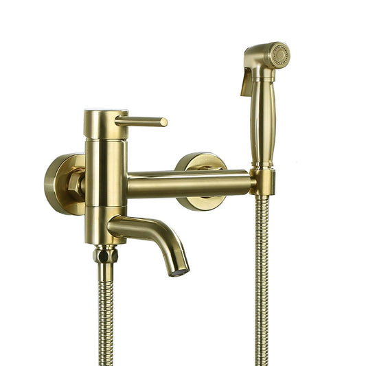 XKHLQLPEF Wall Mounted Handheld Bidet Sprayer Set in Brushed Gold