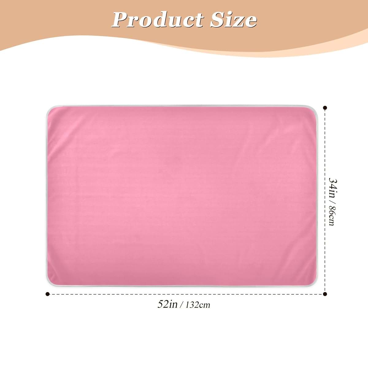 BabyOneStop Hot Pink Reusable Toddler Mattress Pad, 52 x 34 Inch Waterproof Potty Training Pad