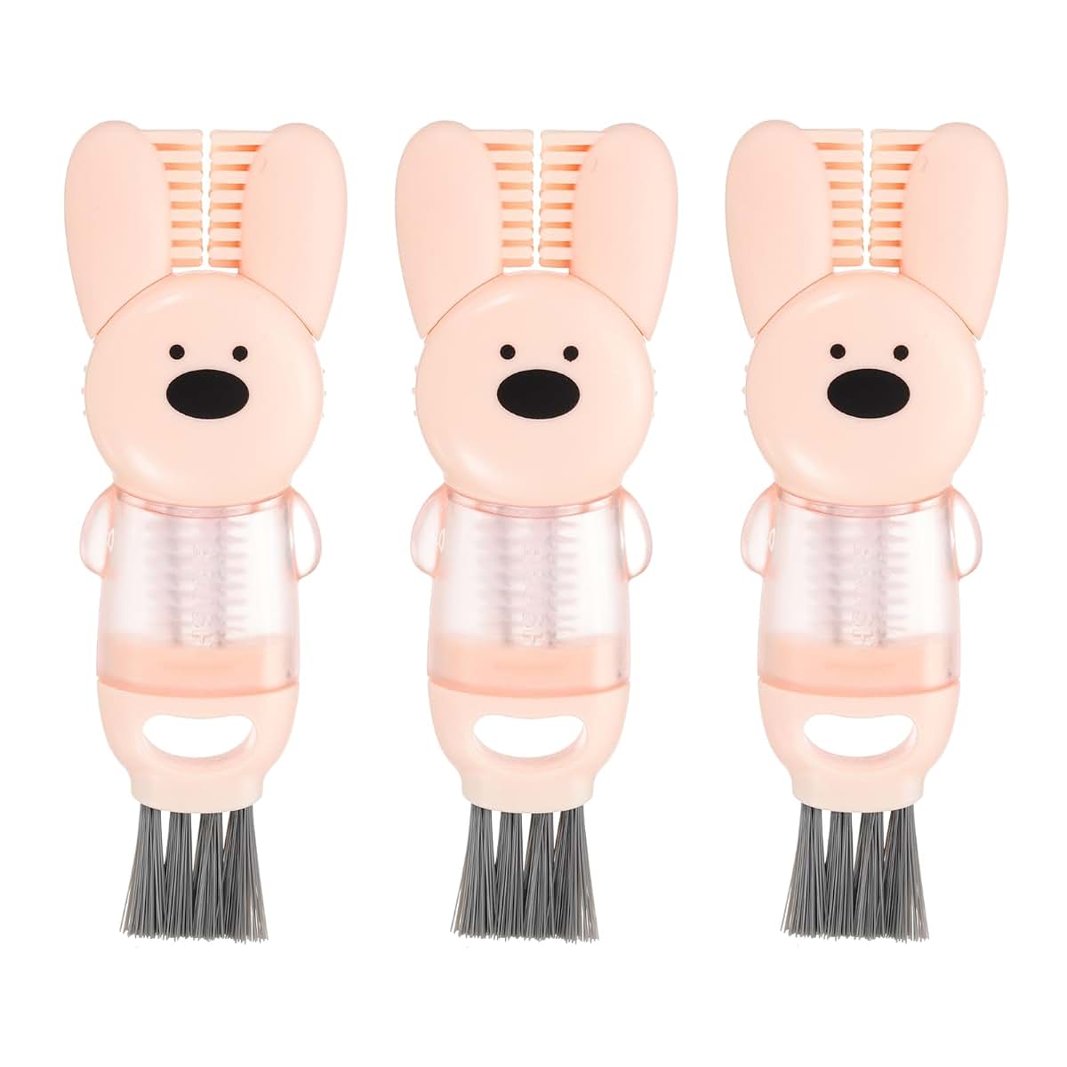 Uxcell 3-Pack Cup Lid Cleaning Brush with Rabbit Pattern, Pink