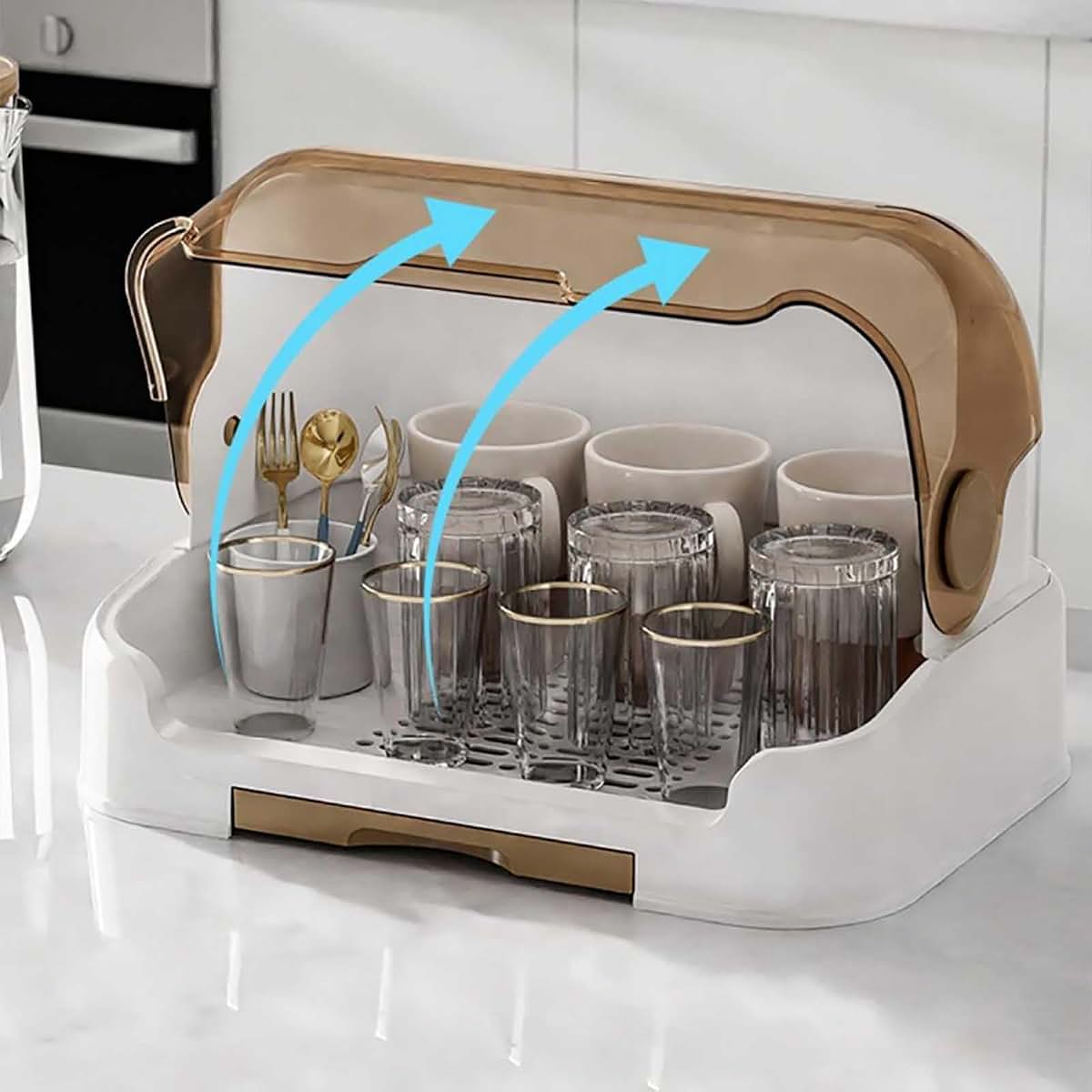 Moieypquye Baby Bottle Drying Rack With Cover And Removable Drain Tray