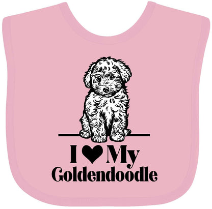 Inktastic I Love My Goldendoodle Dog Baby Bib