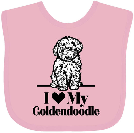 Inktastic I Love My Goldendoodle Dog Baby Bib