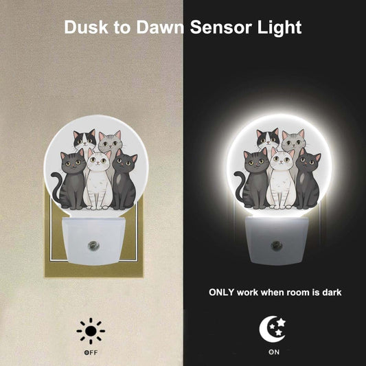 EKOBLA Cute Cats Night Light with Dusk to Dawn Sensor (photo 2)