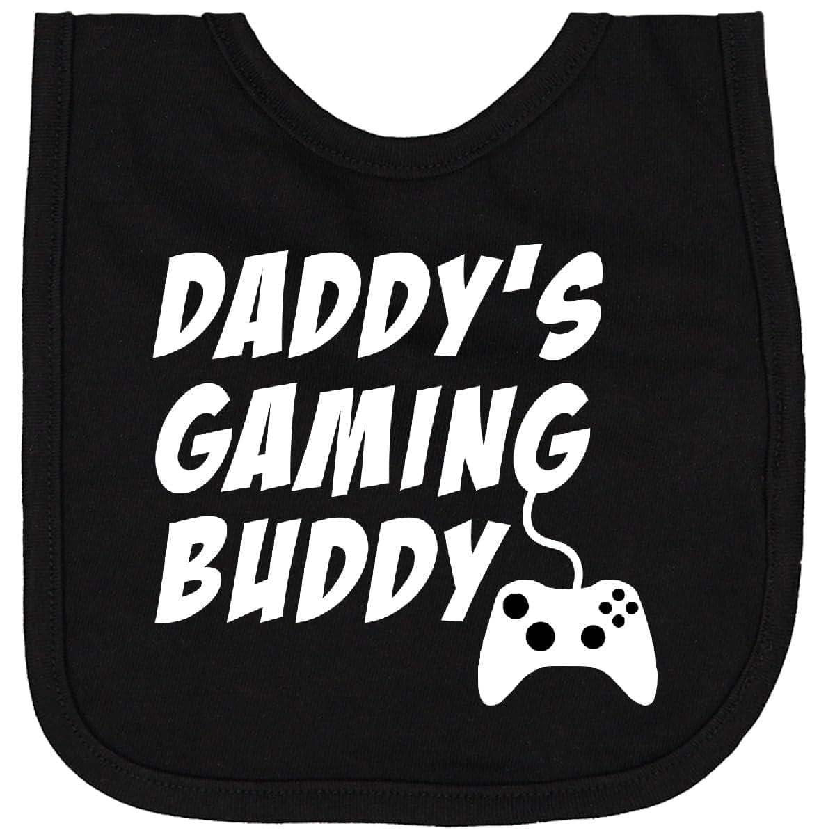 Inktastic Daddy's Gaming Buddy Newborn Bib