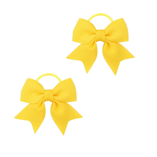 Wistamik Cute Bow-shaped Elastic Hair Clips for Children - Yellow
