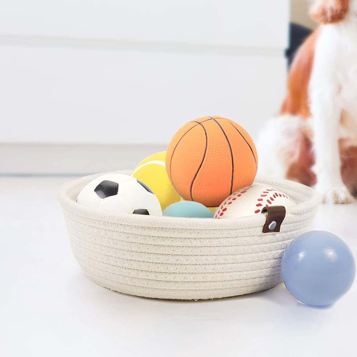 Gsycle 3-Piece Small Woven Cotton Rope Storage Basket Set (photo 4)