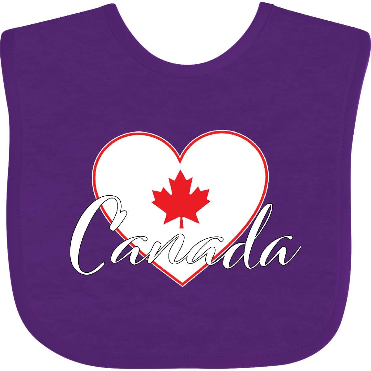 Inktastic Canada Heart and Maple Leaf Baby Bib